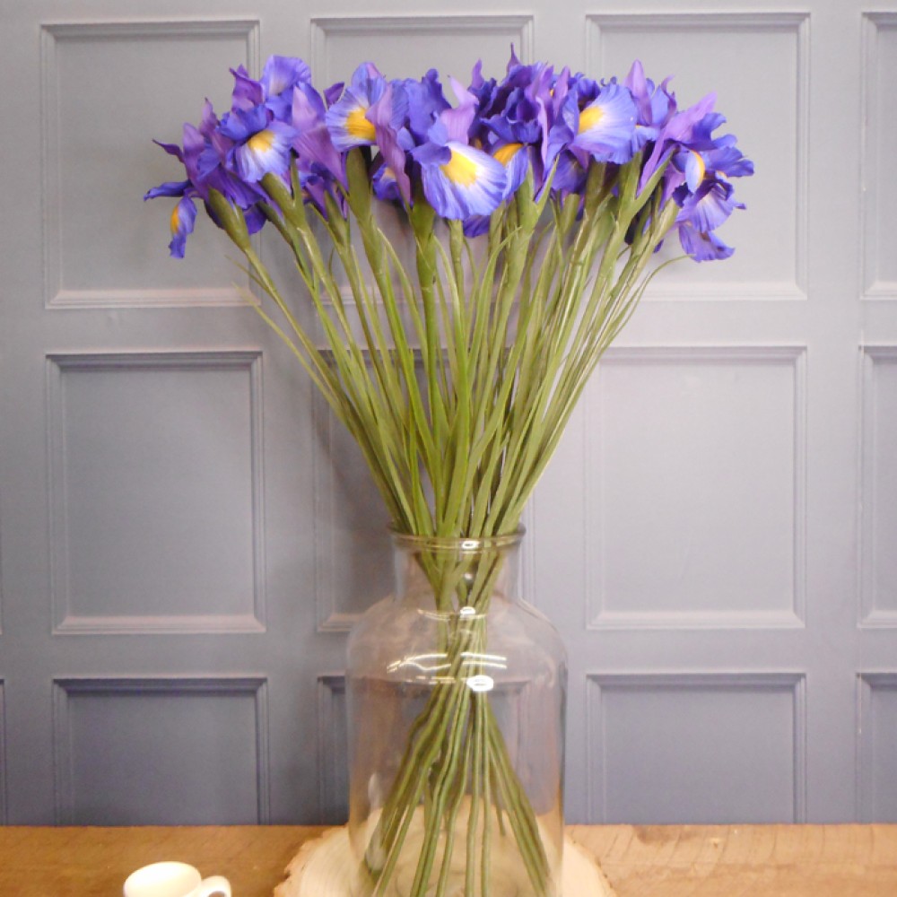 Artificial Flowers Artificial Iris Blue Purple 69cm